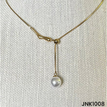 Load image into Gallery viewer, Long sliding pearl pendant chain with created pearl - JNK1008