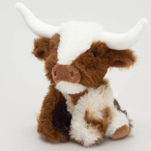 Texas Longhorn Highland Cream Brown Mini Soft Toy Cow 11cm