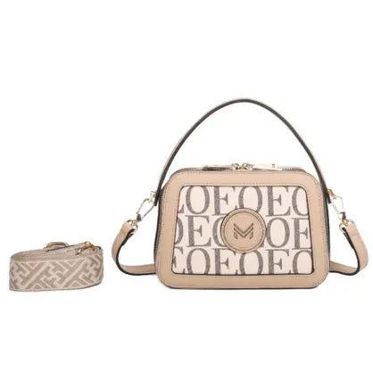 Jeani Khaki/Beige Vera May Vegan Leather Handbag