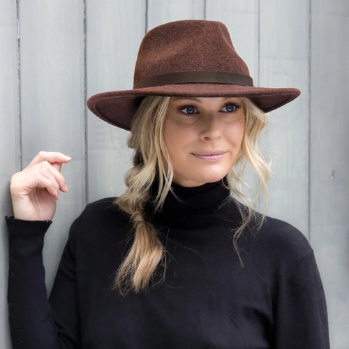 Billie Felt Fedora - Mix Burgundy