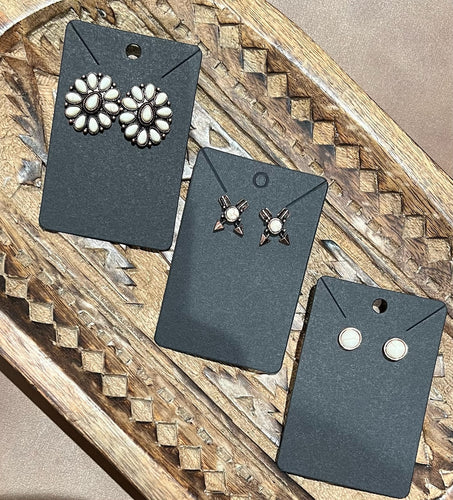 Western Earrings - Cream/Rose Gold