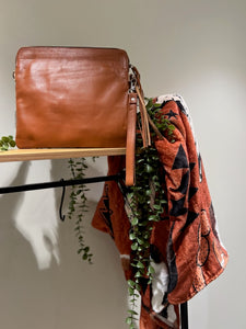 Zara Patchwork Clutch - 1 Tan