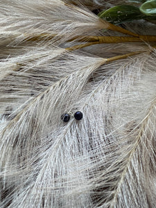 Black Freshwater Pearl Studs - 5mm