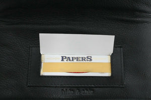Tobacco Pouch with Leather Lining - Black