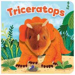 House of Marbles Triceratops Finger Puppet Book