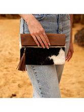 Load image into Gallery viewer, Handmade Cowhide Purse Handbag Clutch Bag Brown