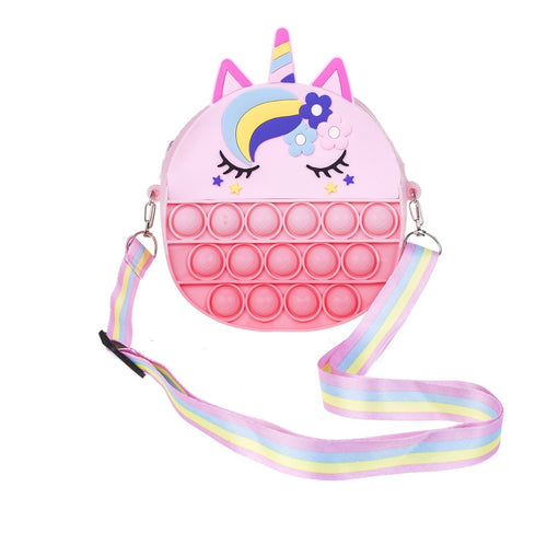 Kids Silicone Bag - Fidget Unicorn Pink