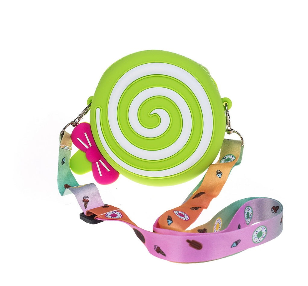 Kids Silicone Bag - Swirl Green