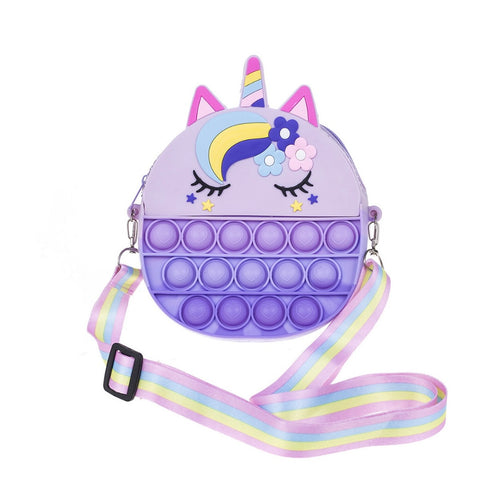 Kids Silicone Bag - Fidget Unicorn Lilac