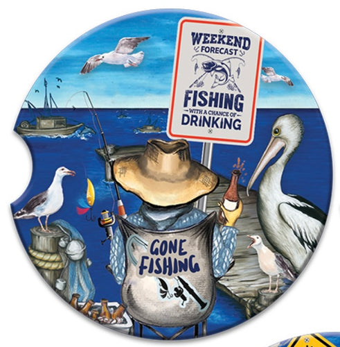 Car Coaster - Gone Fishing