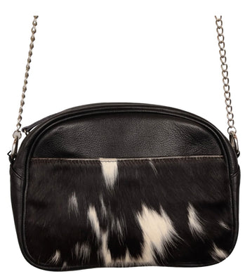 Country Allure Stella Cowhide Leather Handbag -Black 092