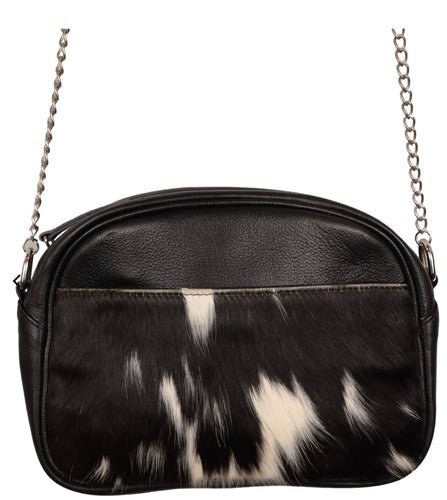 Country Allure Stella Cowhide Leather Handbag -Black 092