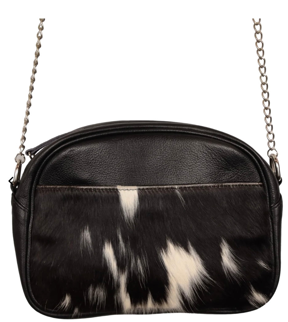 Country Allure Stella Cowhide Leather Handbag -Black 092