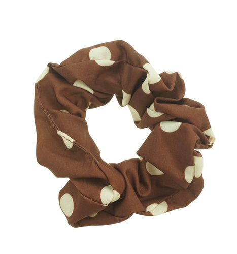 Brown Spotty Scrunchie