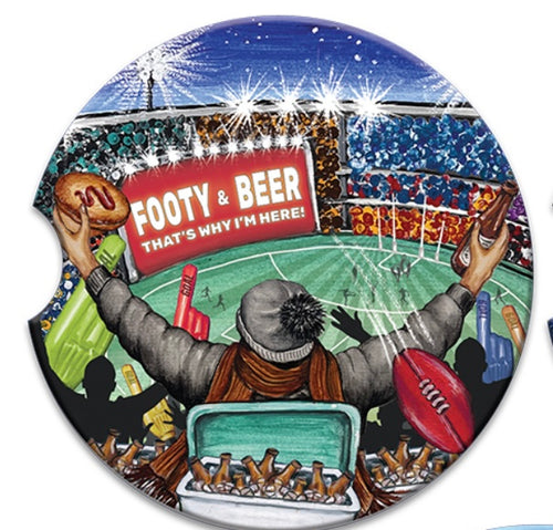 Car Coaster - AFL Footy & Beer