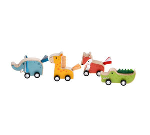 Wooden Pull Back Jungle Animals