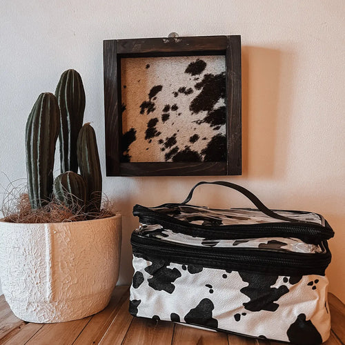 Cow Print Toiletry / Makeup Bag
