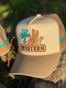 Rare Breed N Co - Nebo Cactus - Creams/Brown Trucker Cap-Wild & Western