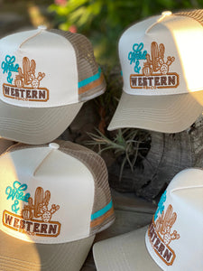 Rare Breed N Co - Nebo Cactus - Creams/Brown Trucker Cap-Wild & Western