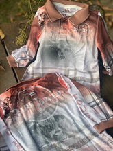 Load image into Gallery viewer, Rare Breed N Co - Bnando Flame KIDS Fishing Shirt - Pale pink plaid/white
