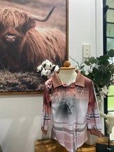 Load image into Gallery viewer, Rare Breed N Co - Bnando Flame KIDS Fishing Shirt - Pale pink plaid/white