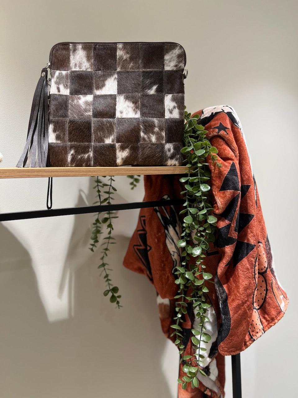 Zara Patchwork Clutch - 6 Chocolate