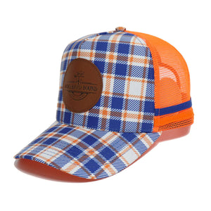 Homeward Bound Gulf Country Trucker cap - Orange/Navy Check