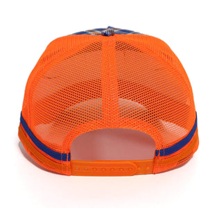 Homeward Bound Gulf Country Trucker cap - Orange/Navy Check