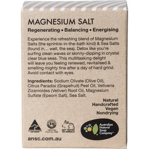 AUSTRALIAN NATURAL SOAP CO Face & Body Detoxifying Cleansing Magnesium Salt 100g