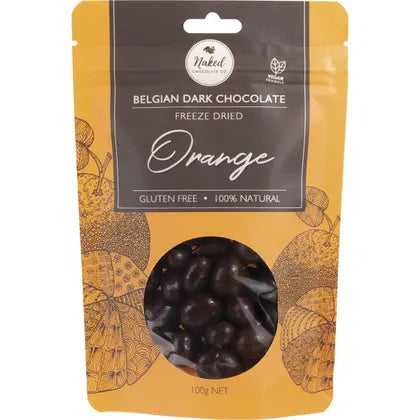 NAKED CHOCOLATE CO Freeze Dried Orange Dark Chocolate 100g