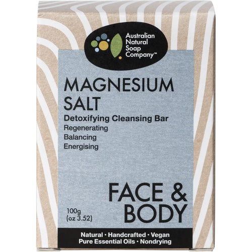 AUSTRALIAN NATURAL SOAP CO Face & Body Detoxifying Cleansing Magnesium Salt 100g