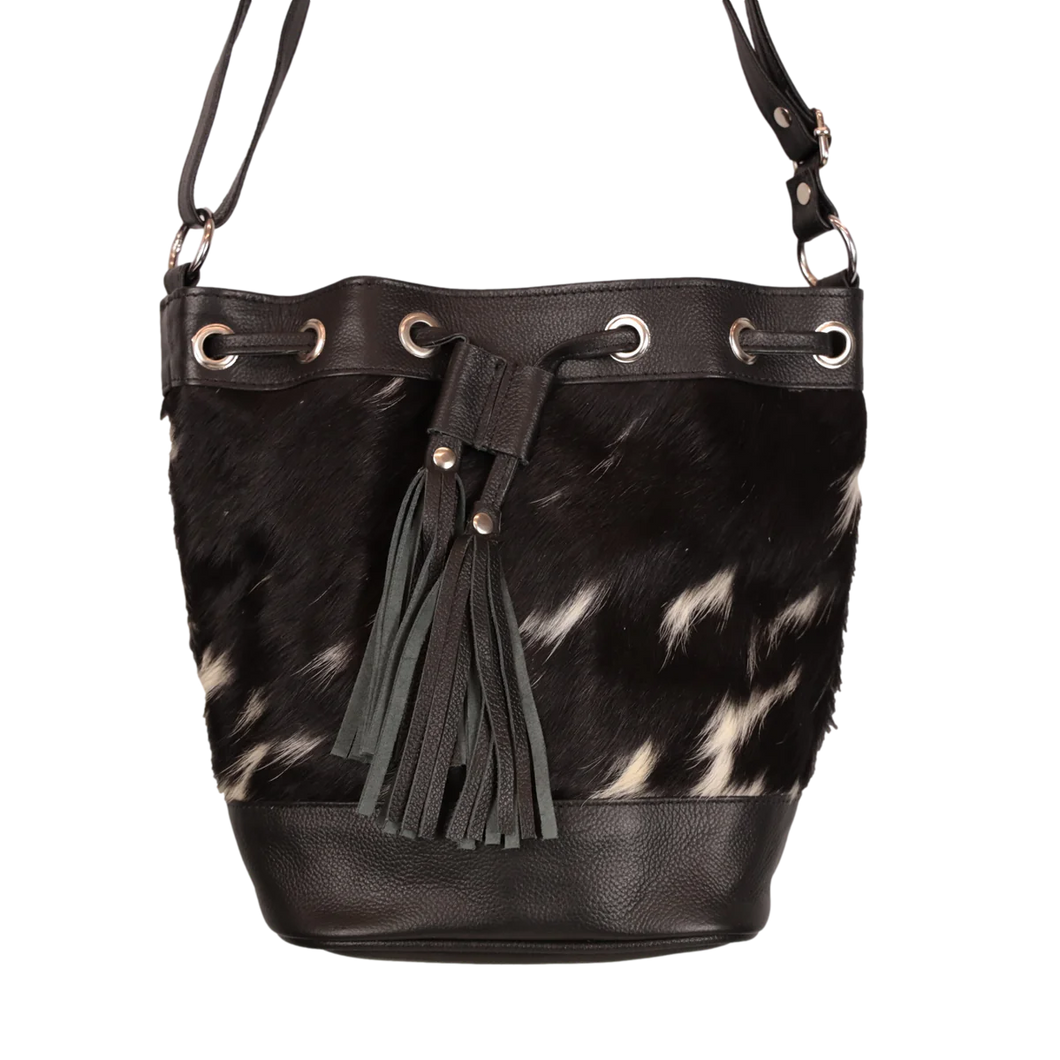 Bonnie Cowhide Leather Bucket Bag - 067