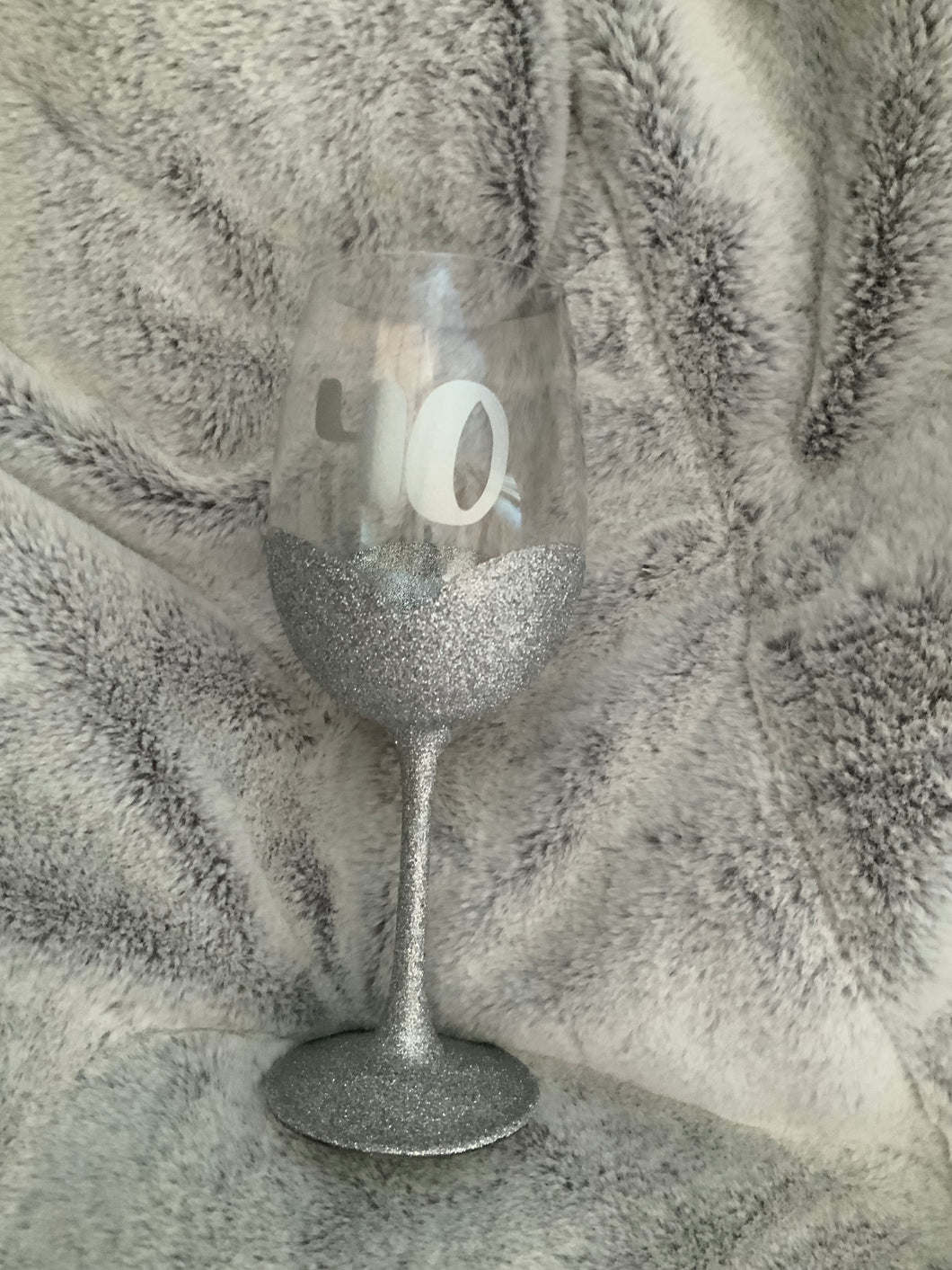 Glitter Glasses - AGE BIRTHDAY SILVER