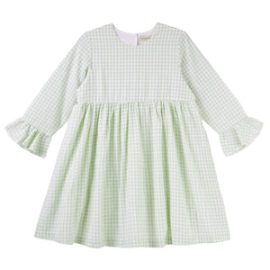 ISLA GINGHAM L/S DRESS - SAGE