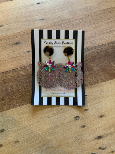 Paisley May- Sparkly Leopard Earrings