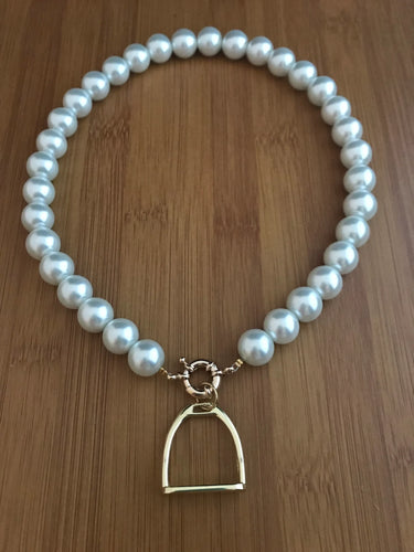 Paisley May - Stirrup & Pearl Necklace