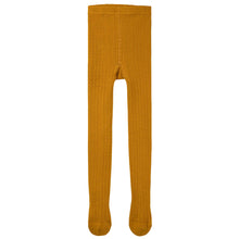 Load image into Gallery viewer, CABLE KNIT RIB TIGHTS - MUSTARD