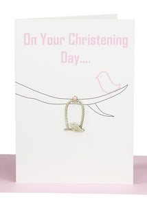 Christening Greeting Card – Pink