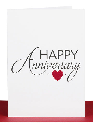 Happy Anniversary Greeting Card – Shiny Red Heart