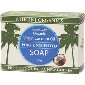 NIUGINI ORGANICS Coconut Oil Soap  Pure (Unscented) 100g