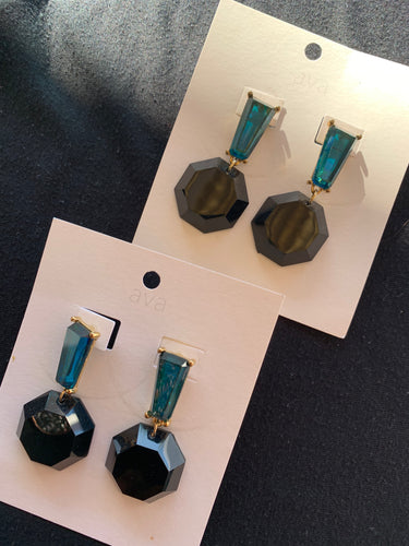 Black Octagon Dangles