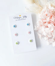 Load image into Gallery viewer, Sterling Sliver Petite Studs 3 Pairs - tiny daisy