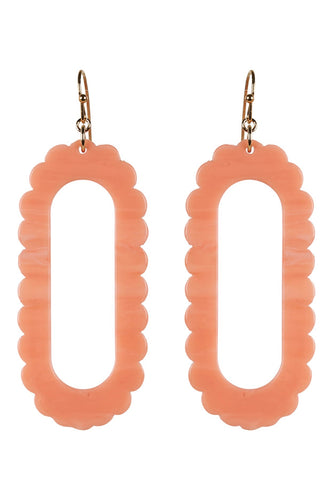 TRIBU OVAL EARRING - PEACH