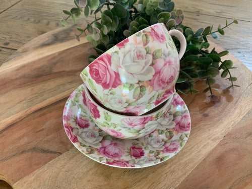 Tea Cup Set - Rose Floral