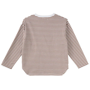 HARVEY L/S STRIPE T-SHIRT - MOCHA