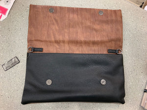 BLACK AND BROWN CLUTCH