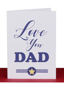 Love You DAD Greeting Card – Wooden Star
