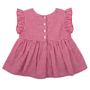 GIGI GINGHAM DRESS & BLOOMER SET - RED