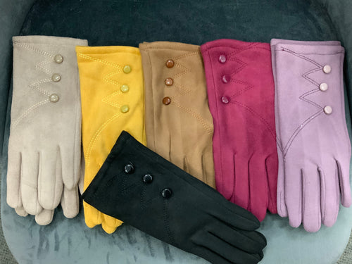 IVYS - Zig Zag Stitch Button Gloves