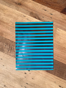Wrapping Paper - Foil Aqua & Silver Stripe ( E1309)